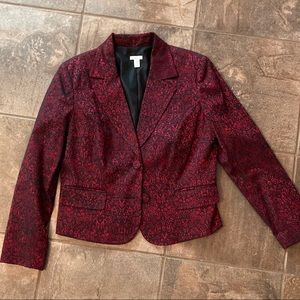SHOW-STOPPING brocade red and black jacket